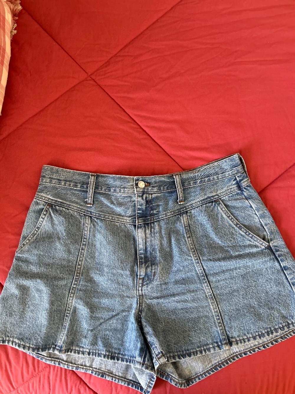 Madewell Blue High-Waisted Denim Jean Shorts